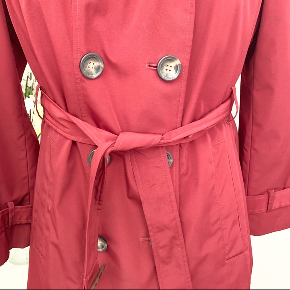 Calvin Klein Trench Coat Red Zip Out Lining XL - Picture 3 of 16